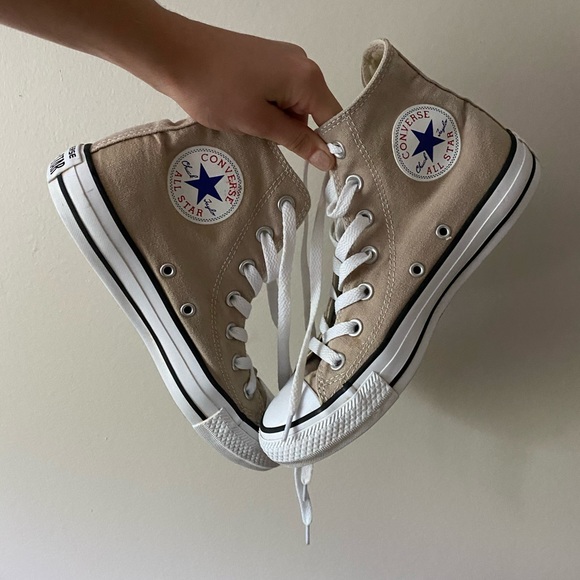 beige converse high tops